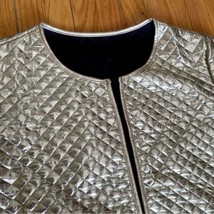 Gold quilted cropped jacket